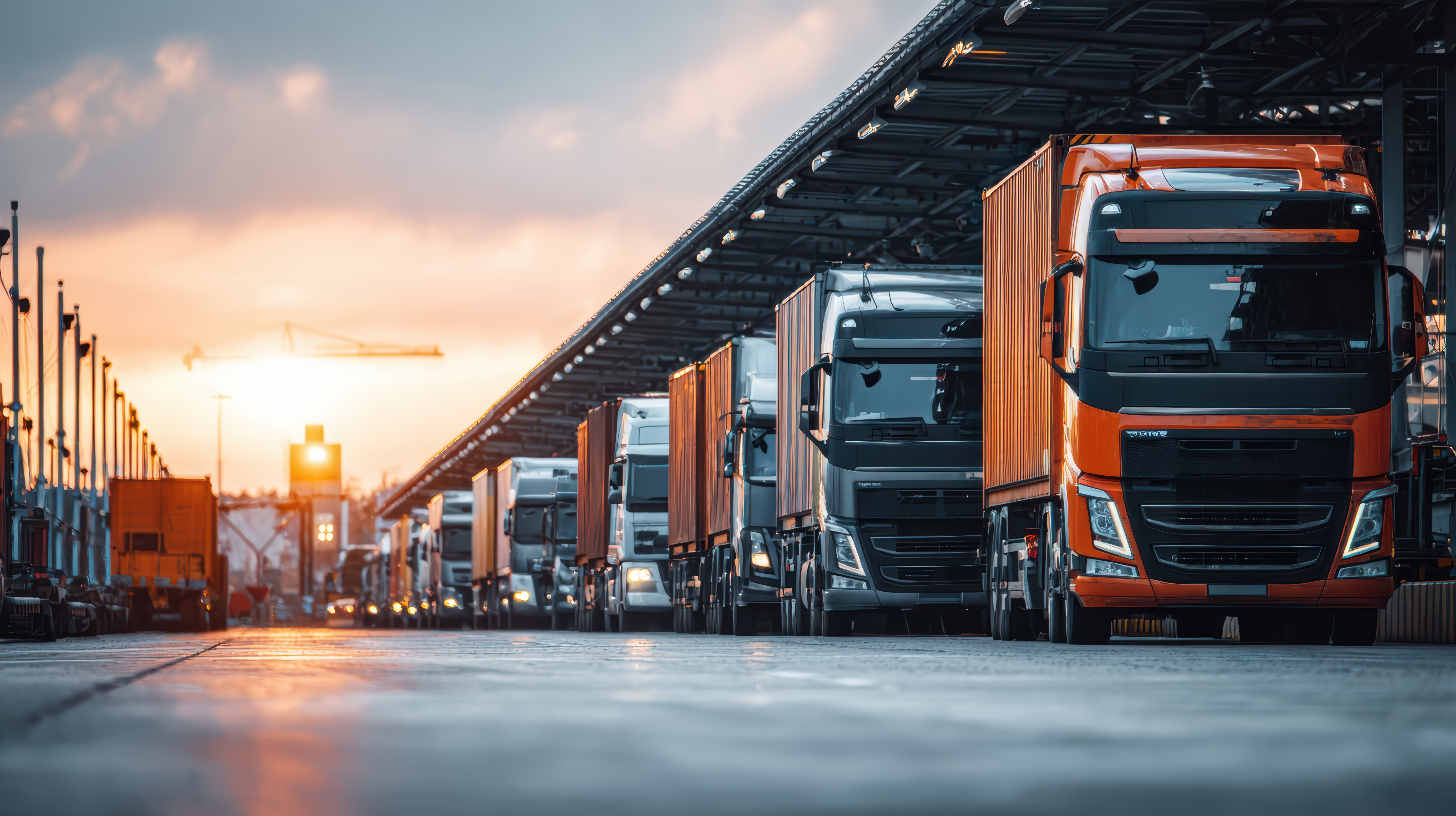 QBT logistics trucks at transport hub